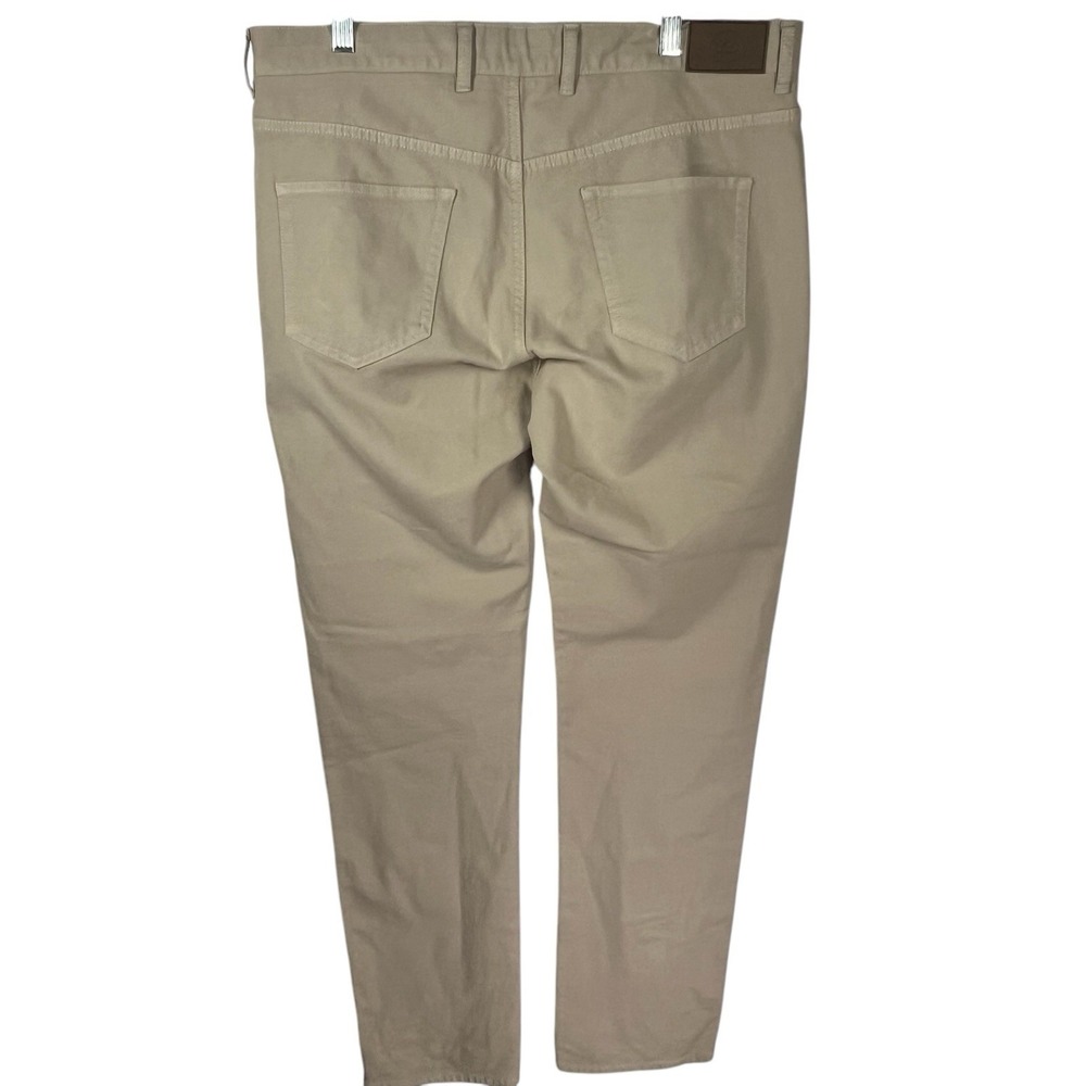 Peter Millar CrownMen 35x33 Khaki Canvas Vintage MF18B86 Flat Front Pants - Picture 3 of 5